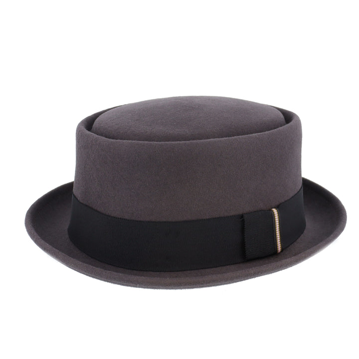 Grey Wool Pork Pie Hat