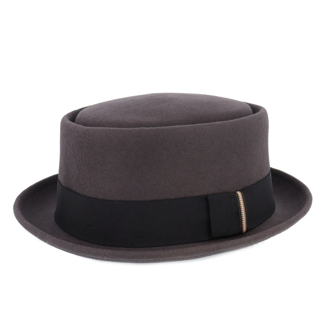 Grey Wool Pork Pie Hat