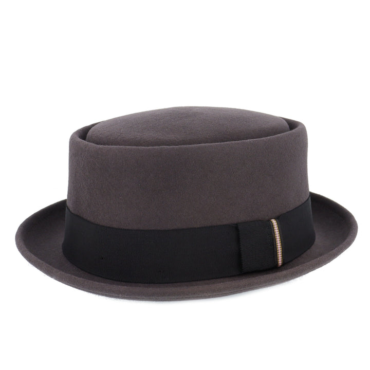 Grey Wool Pork Pie Hat