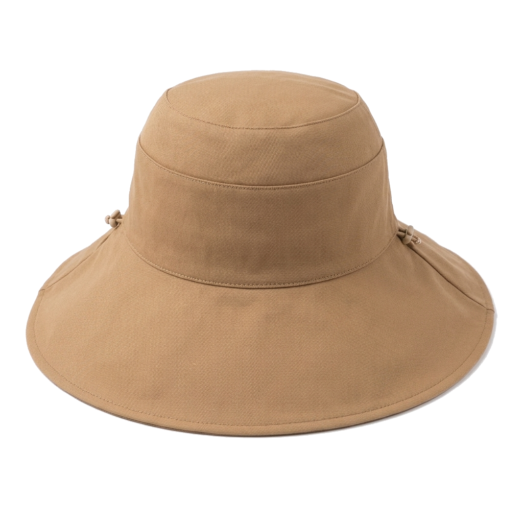 Women's Cotton Wide Brim & Reversible Sun Hat in Navy/Caramel