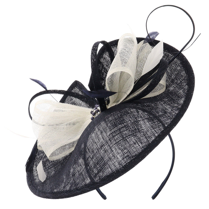 Navy Medium Disc Headband Fascinator 'Margot'