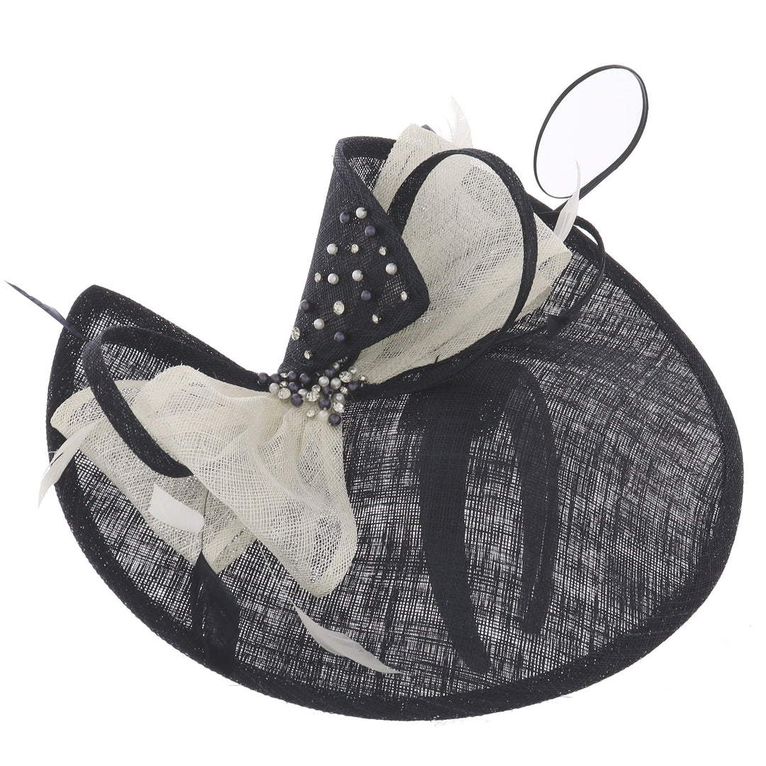 Navy Medium Disc Headband Fascinator 'Margot'