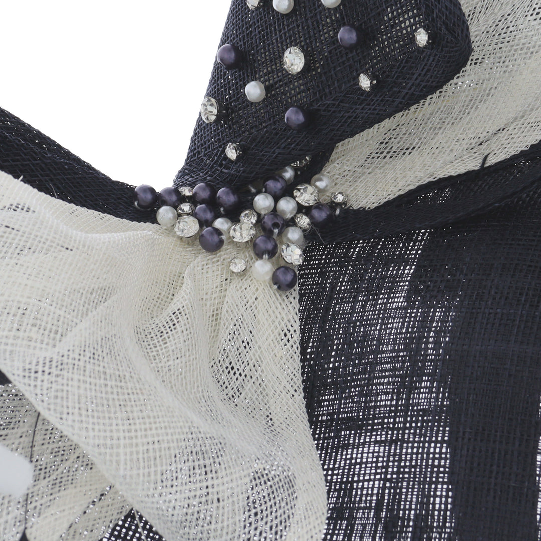 Navy Medium Disc Headband Fascinator 'Margot'