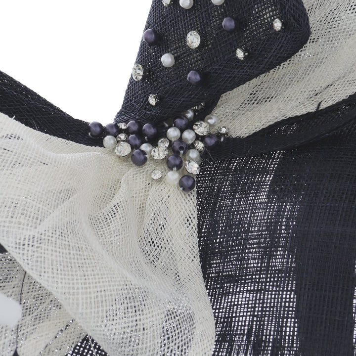 Navy Medium Disc Headband Fascinator 'Margot'