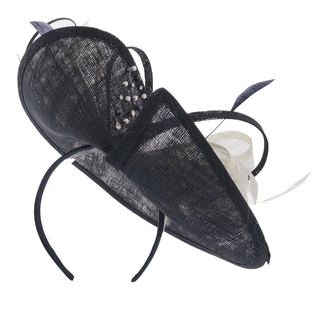 Navy Medium Disc Headband Fascinator 'Margot'
