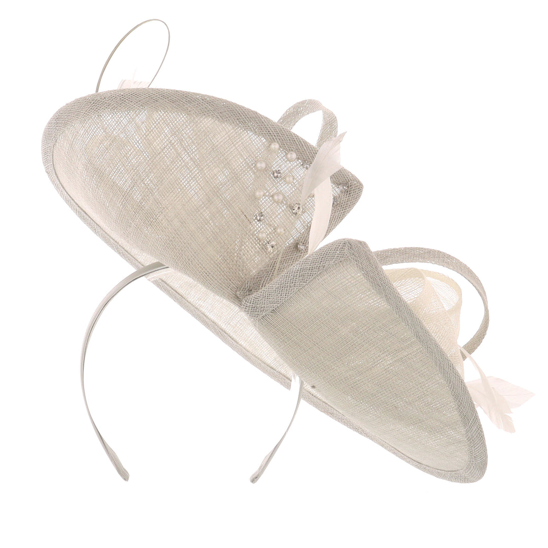 Silver Medium Disc Headband Fascinator 'Margot'