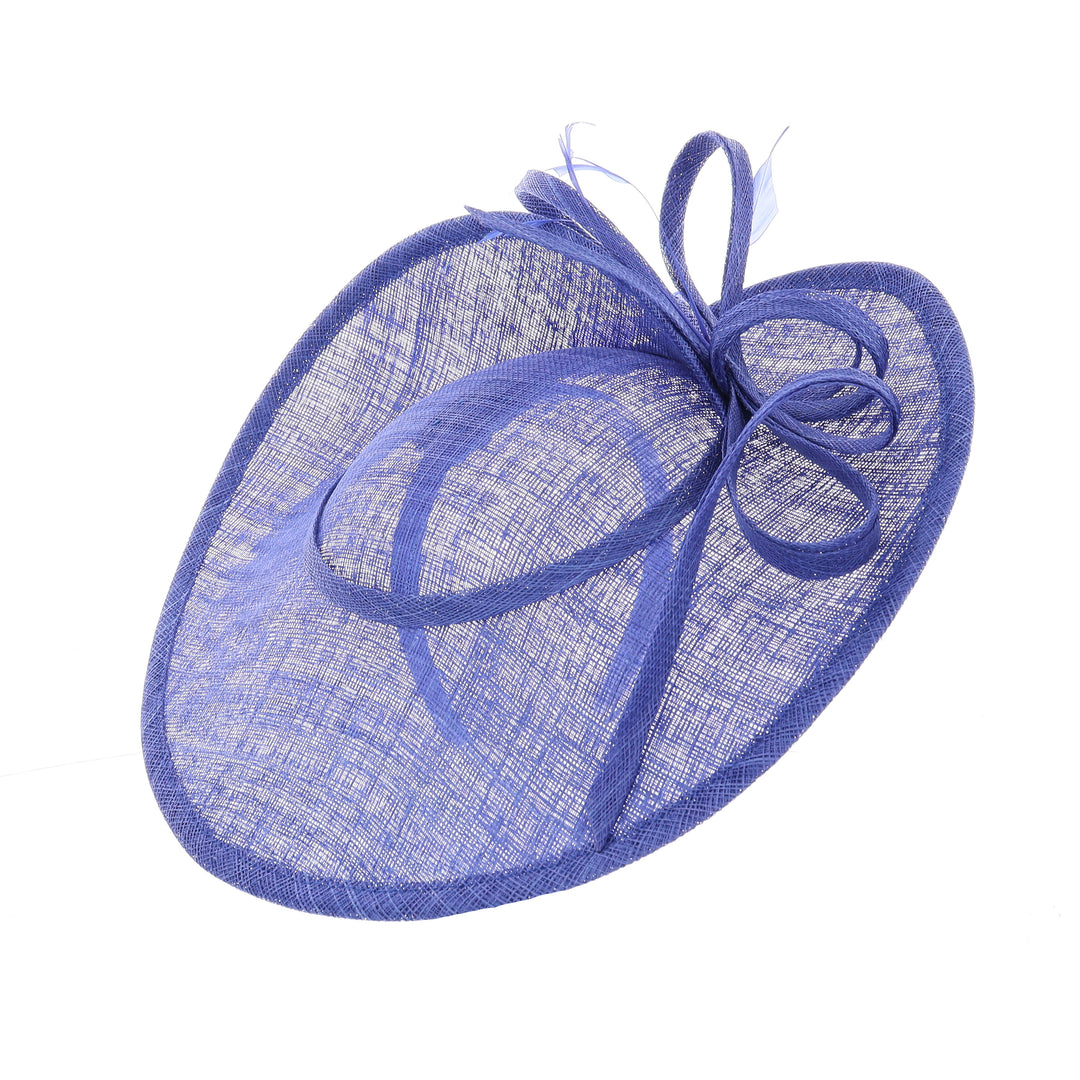Marine Blue 36cm Maddox Sweeping Disc Headband Fascinator (153)