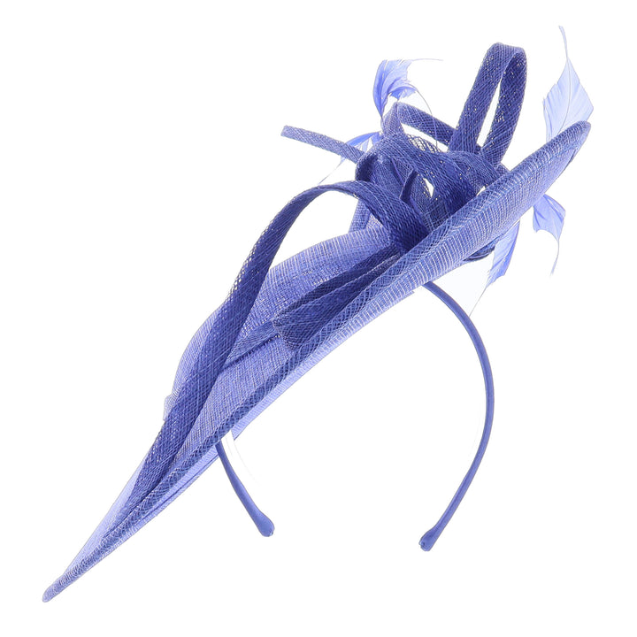 Marine Blue 36cm Maddox Sweeping Disc Headband Fascinator (153)