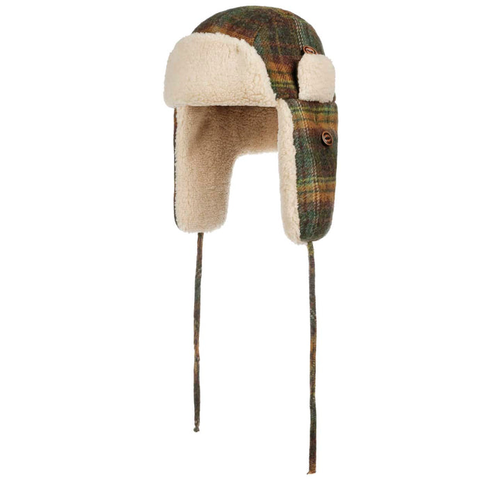 Stetson Wool Check Bomber Aviator Hat - Green