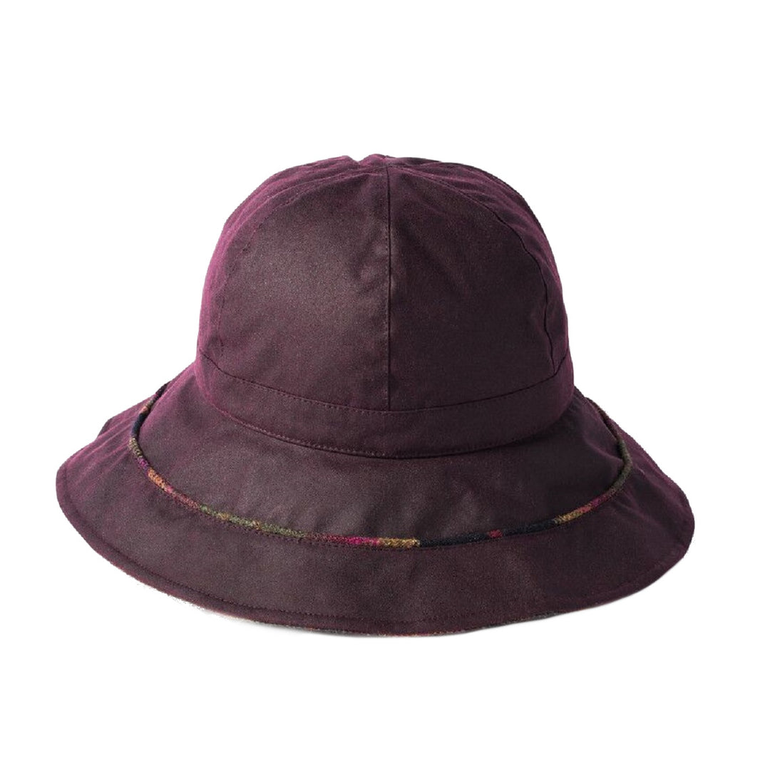 Failsworth Ladies Wax Cotton Cloche In Merlot