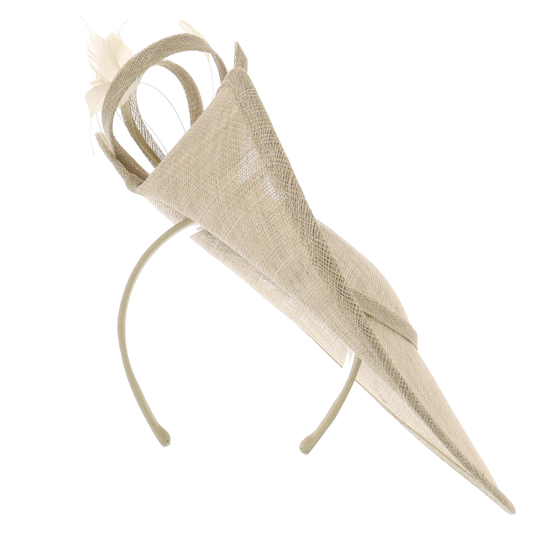 Metallic Almond 36cm Maddox Sweeping Disc Headband Fascinator (153)