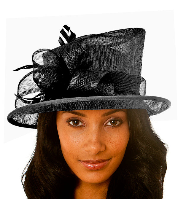 Ice Blue Small Brim Victoria Sinamay Hat, from Elegance by Boardmans