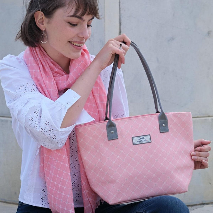 Pink Sorbet Oil Cloth Tote Bag by Earth Squared