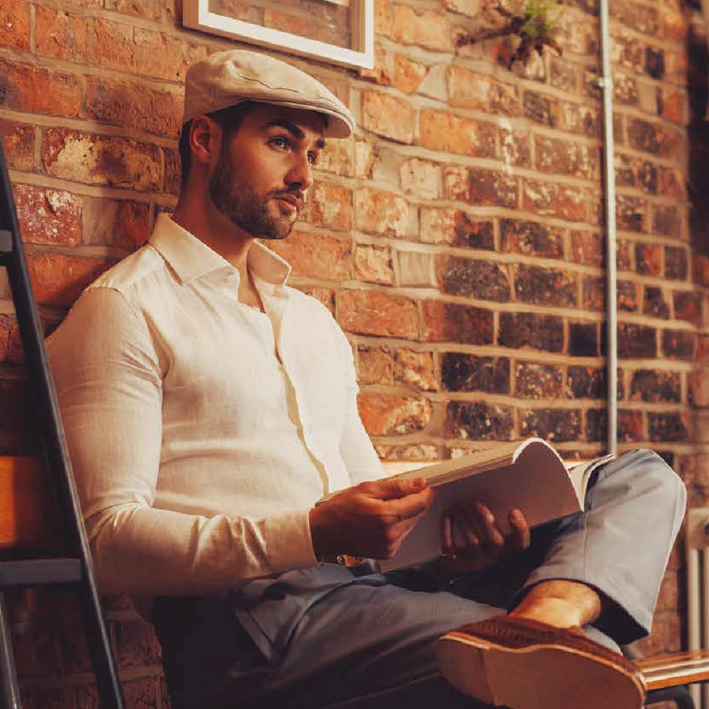 帽子 FAILSWORTH Irish Linen Alfico Cap L 59cm Failsworth Irish Linen Alfie Cap - Elm Of Burford