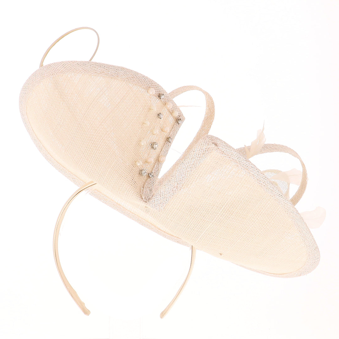 Metallic Nude Medium Disc Headband Fascinator 'Margot'