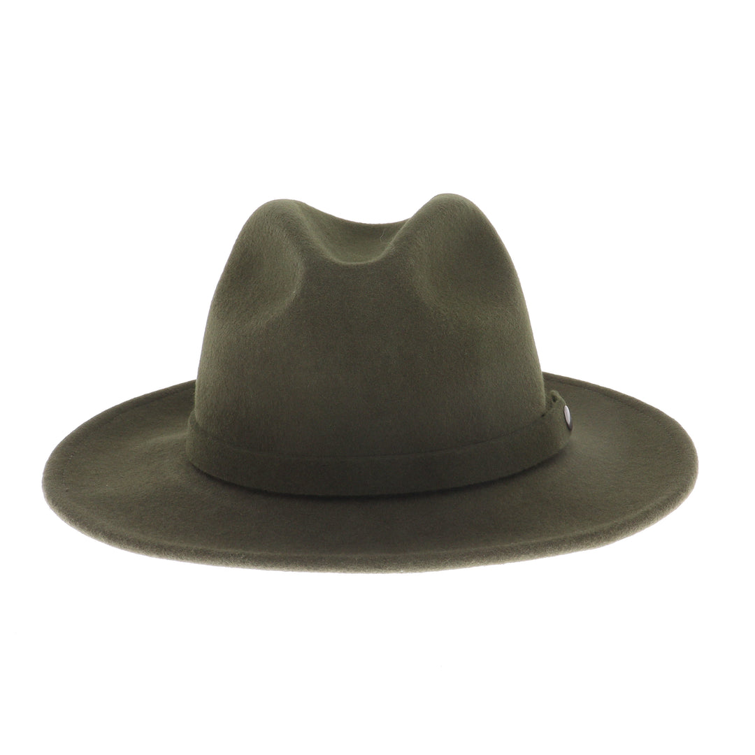 Traveller Rollable Wool Felt Fedora Hat - Moss