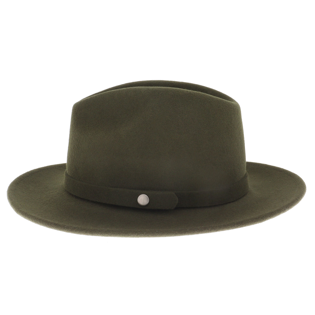 Traveller Rollable Wool Felt Fedora Hat - Moss