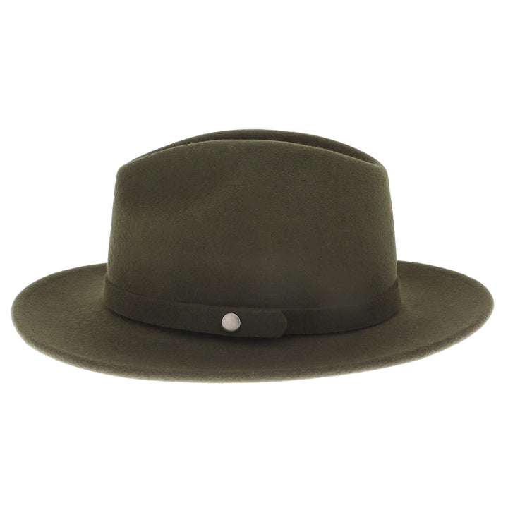 Traveller Rollable Wool Felt Fedora Hat - Moss