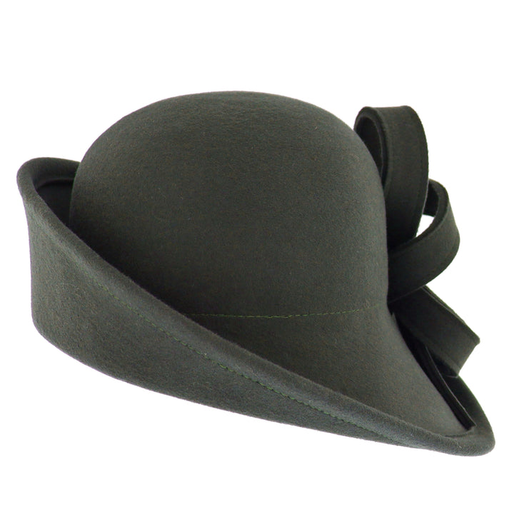Whiteley Turned Up Brim Cloche in Moss