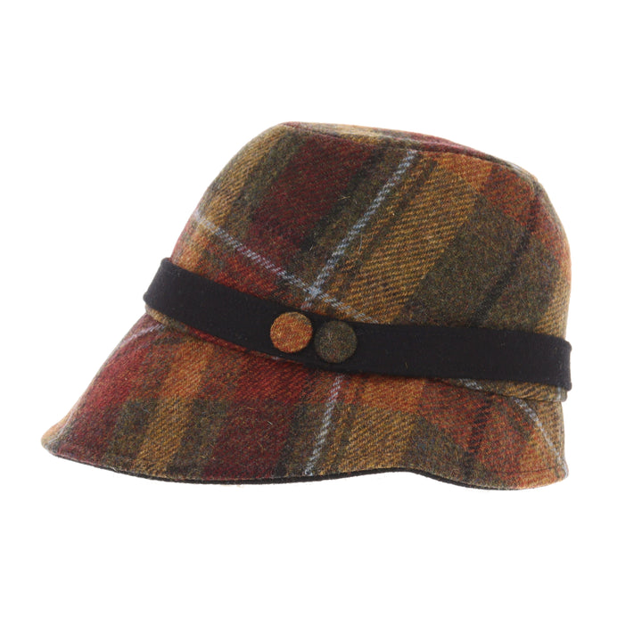 Rust Check 100% Wool Ladies 'Clodagh' Cloche Hat