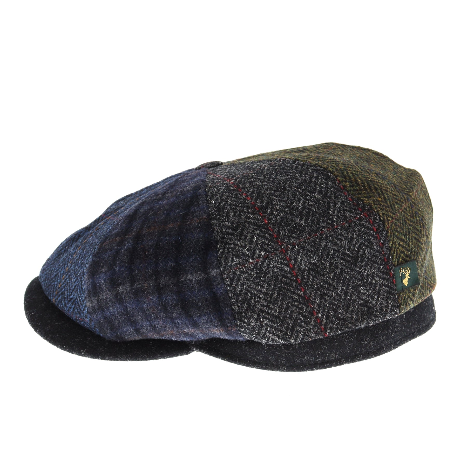Drivers Patchwork Cap Mucros Weavers Driving Cap in Patchwork – The Hat Company