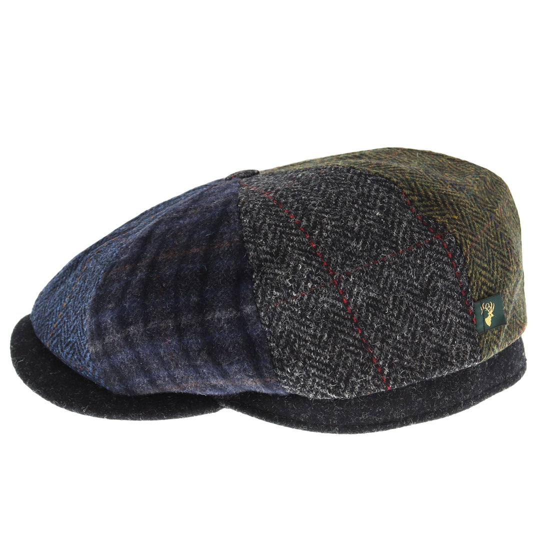 Mucros Weavers Driving Cap in Patchwork