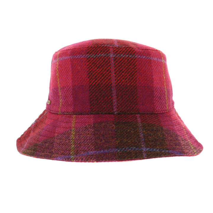 Pink Check 100% Wool Erin Bucket Hat
