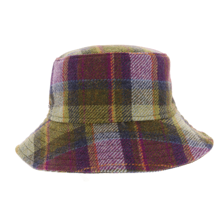 Purple & Green Check 100% Wool Erin Bucket Hat