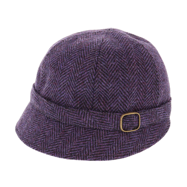Purple Herringbone 100% Wool 'Flapper' Hat