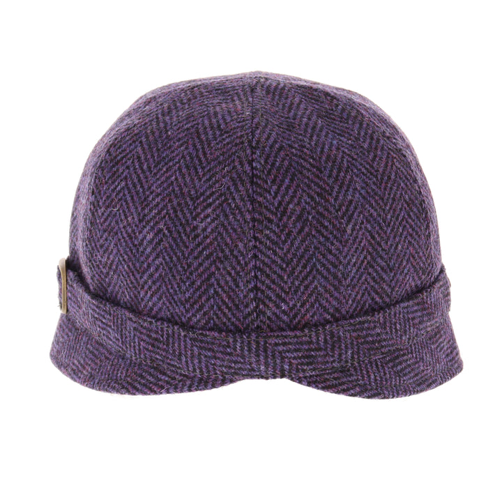 Purple Herringbone 100% Wool 'Flapper' Hat