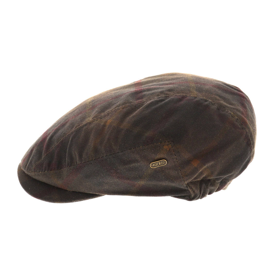 Kerry Waxed Cotton Flat Drivers Cap In Tartan