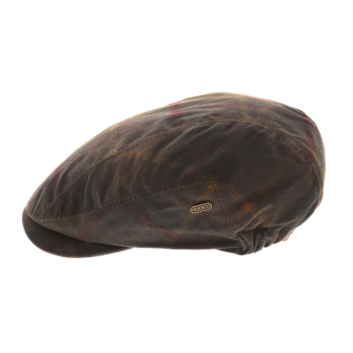 Kerry Waxed Cotton Flat Drivers Cap In Tartan