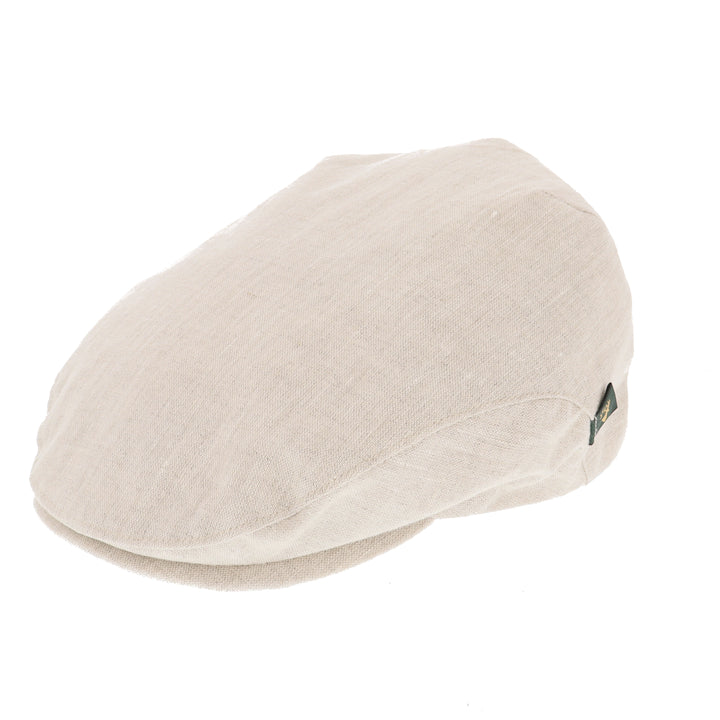 Mucros Weavers Trinity Linen Flat Cap In Natural