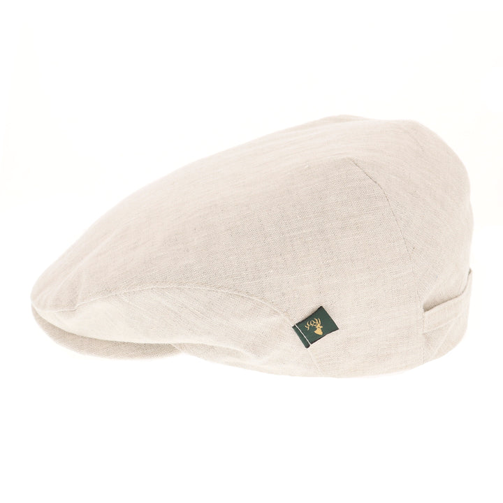 Mucros Weavers Trinity Linen Flat Cap In Natural