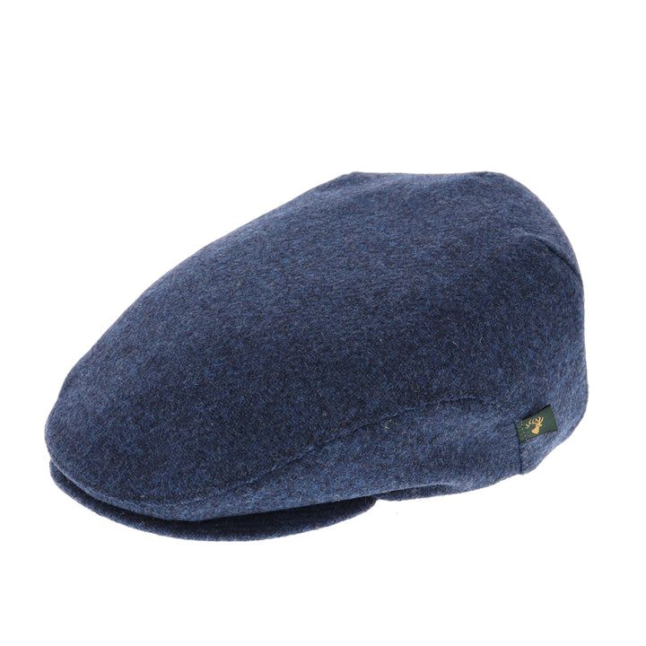 Trinity Wool Flat Cap In Blue