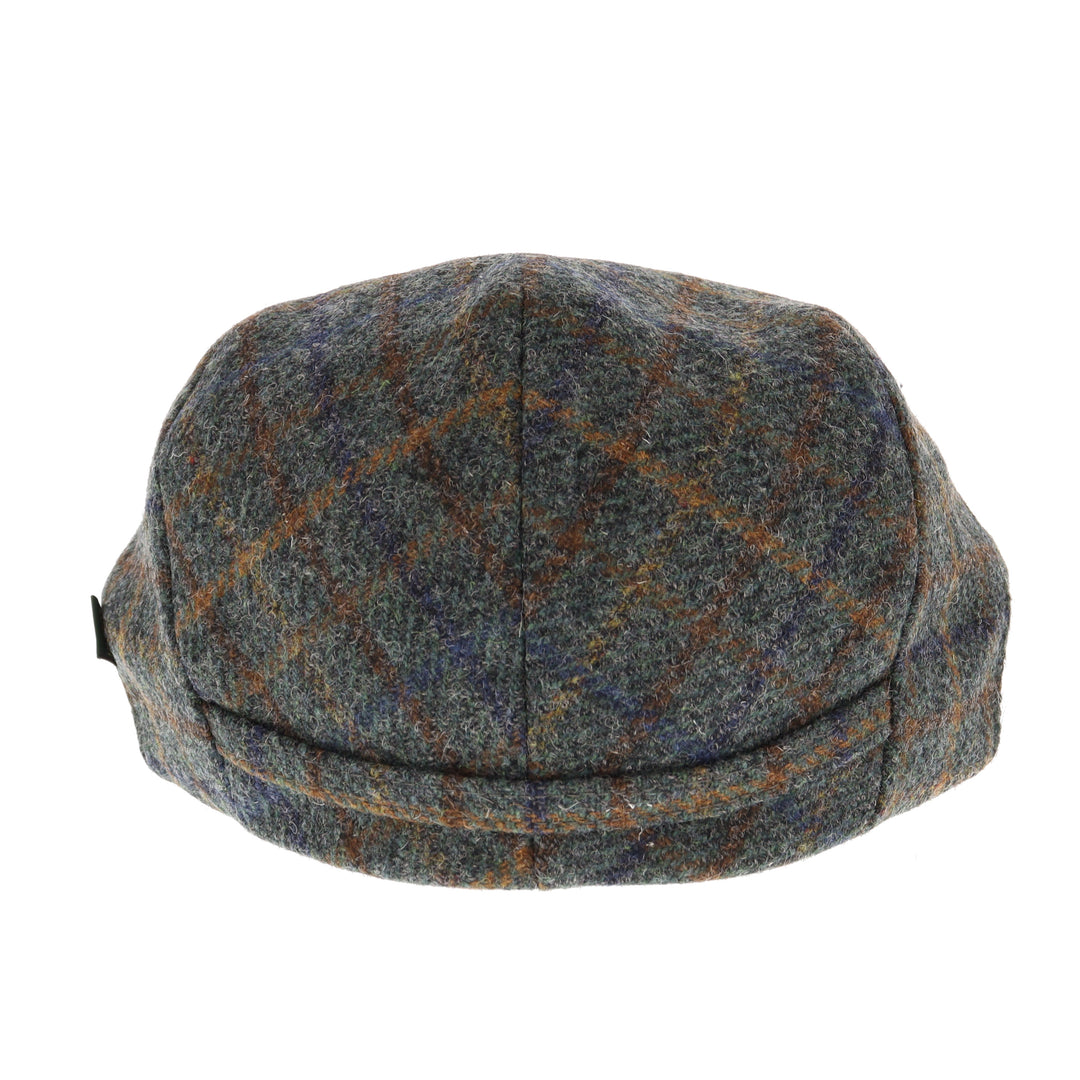 Trinity Wool Flat Cap In Green Plaid