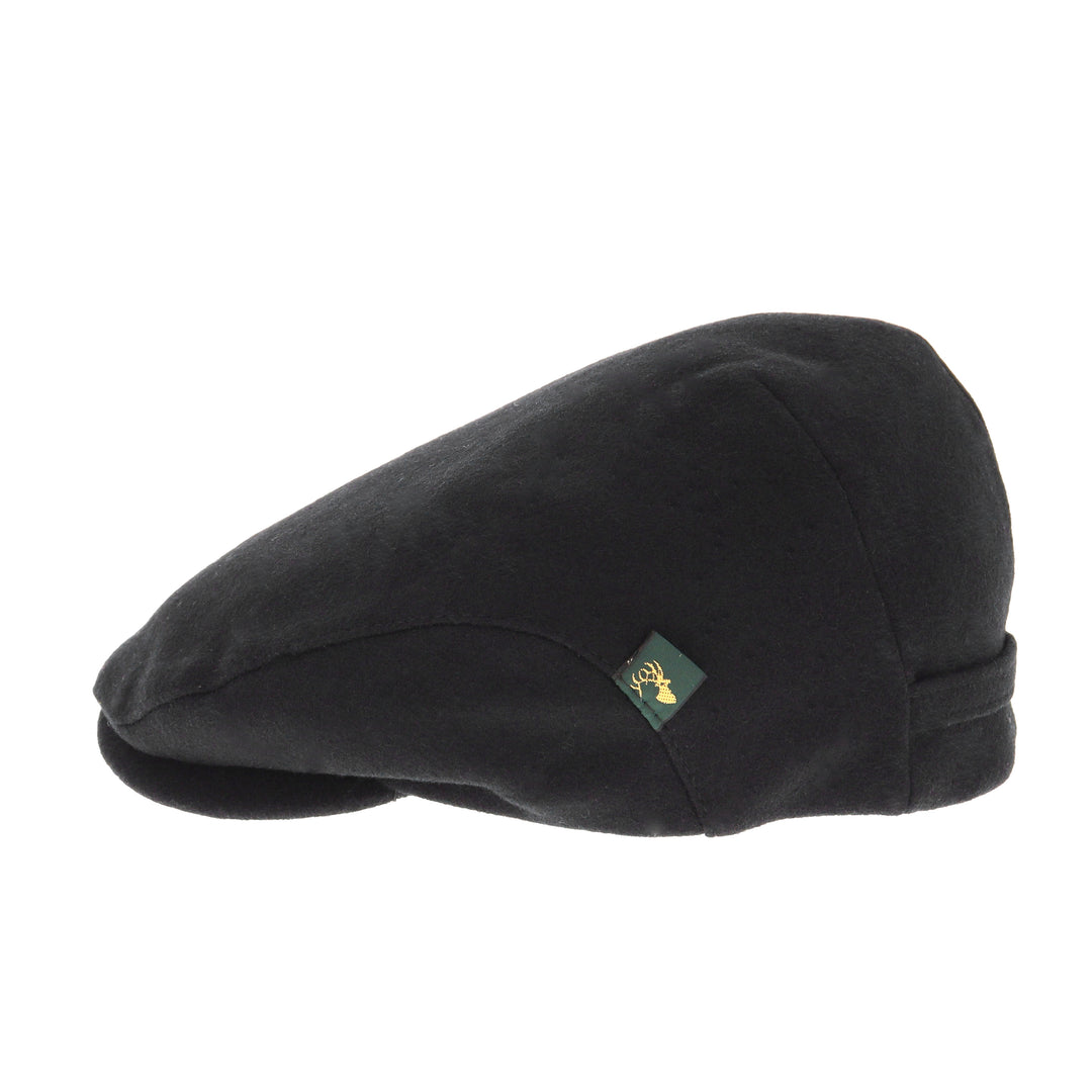Trinity Wool Flat Cap In Black
