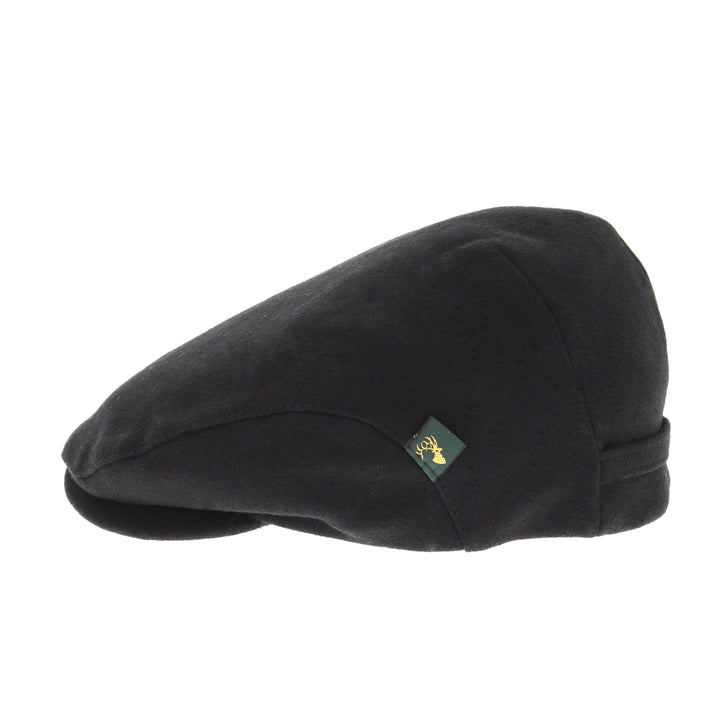 Trinity Wool Flat Cap In Black