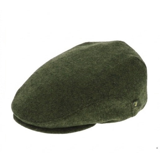 Trinity Wool Flat Cap In Green