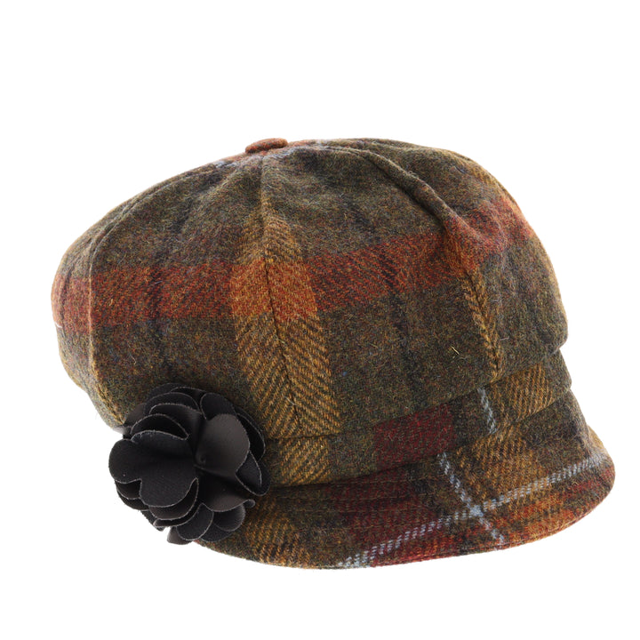 Rust Check 100% Wool Ladies Bakerboy Cap