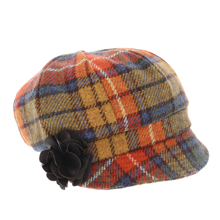 Orange Paid 100% Wool Ladies Bakerboy Cap