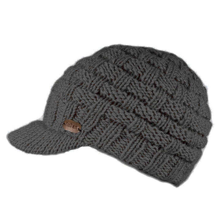 Kusan Peaked Beanie Cap Charcoal Grey (PK1533)