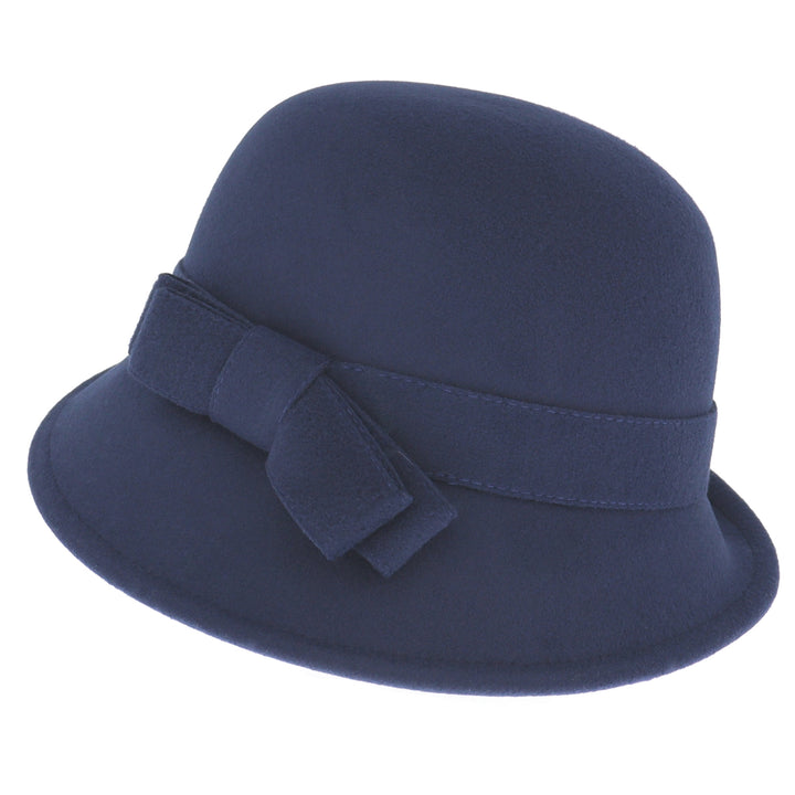 Women's Cloche With Bow Navy
