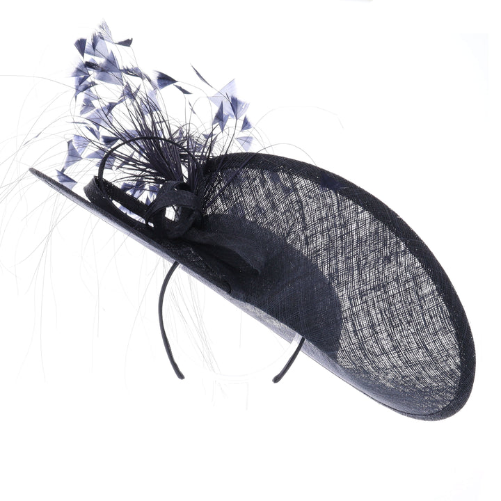 Navy 43cm Disc Headband Fascinator (113)