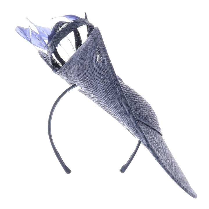 Navy 36cm Maddox Sweeping Disc Headband Fascinator (153)