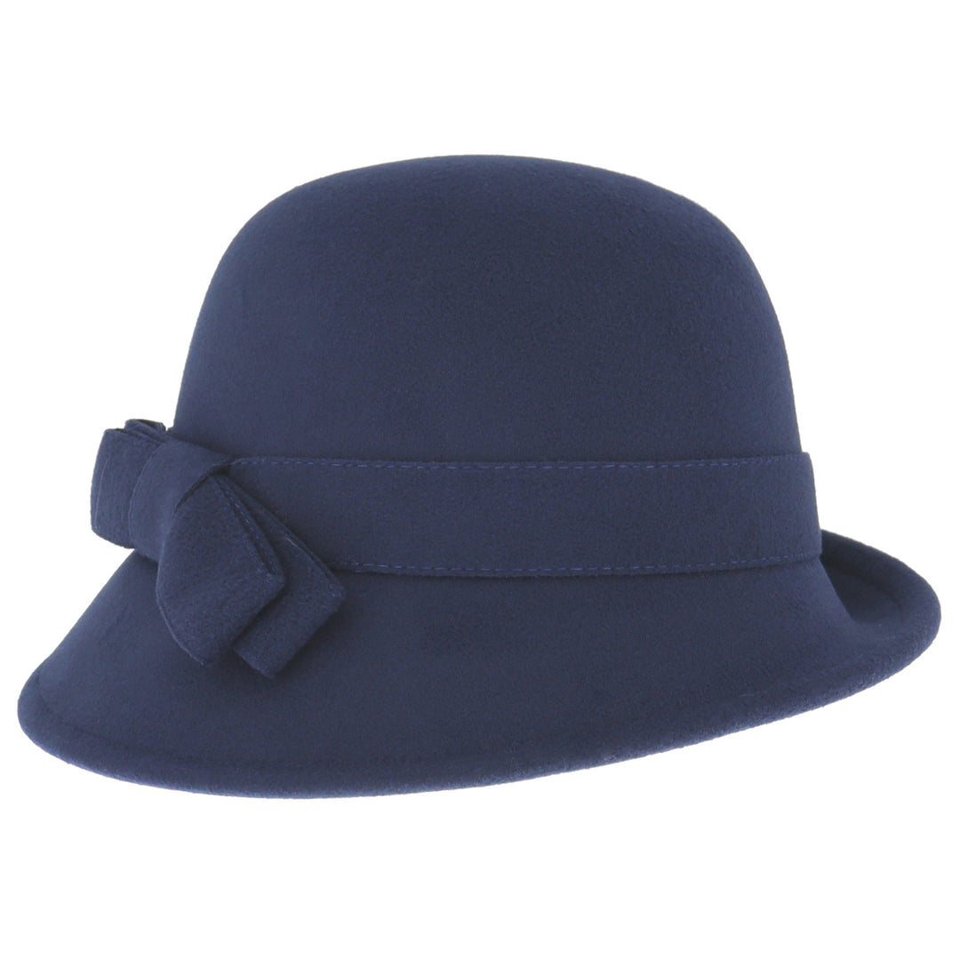 Women's Cloche With Bow Navy