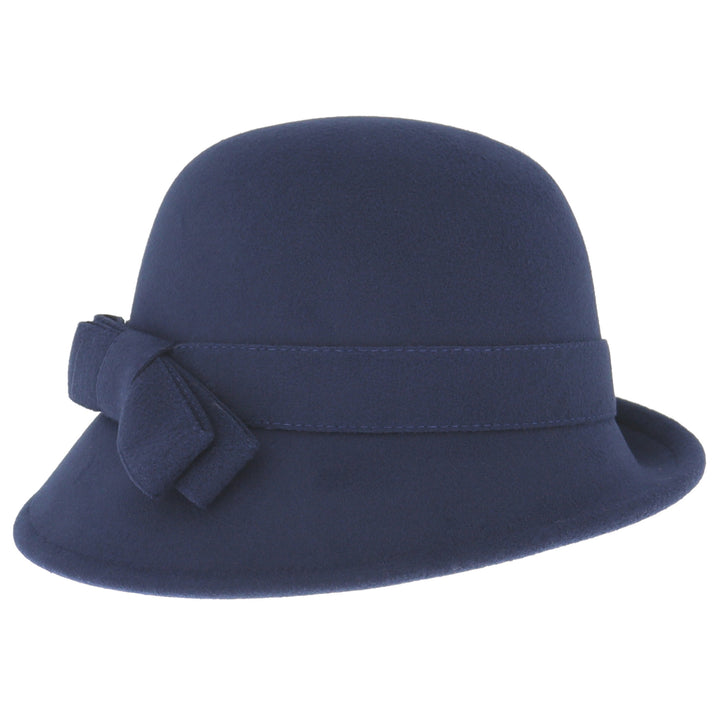Women's Cloche With Bow Navy