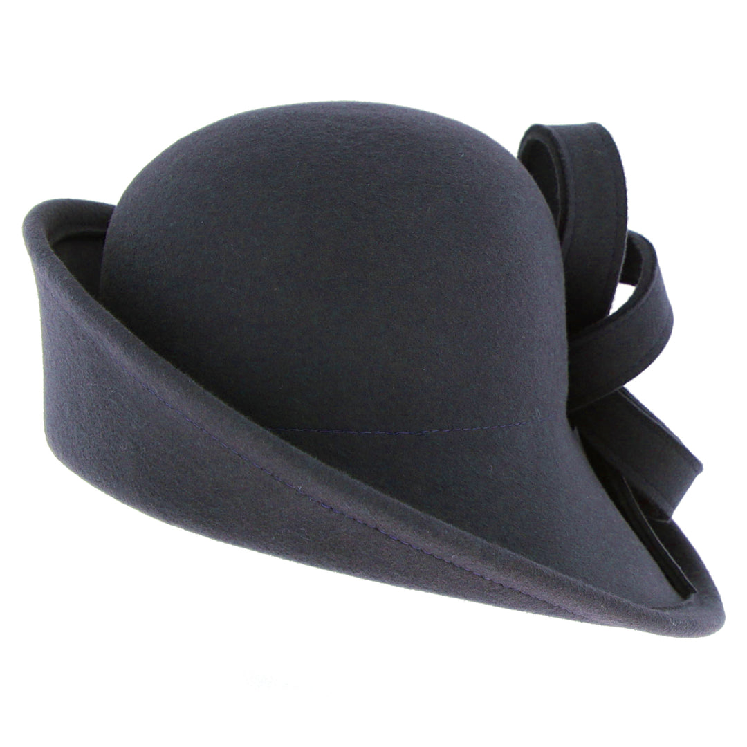 Whiteley Turned Up Brim Cloche in Navy
