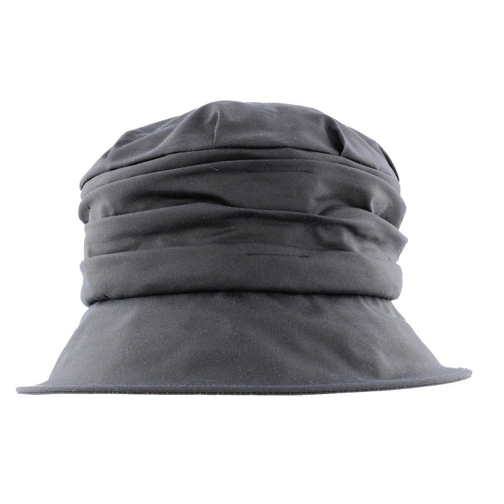 Failsworth Ladies Waxed Bucket Hat With Ruched Crown Navy