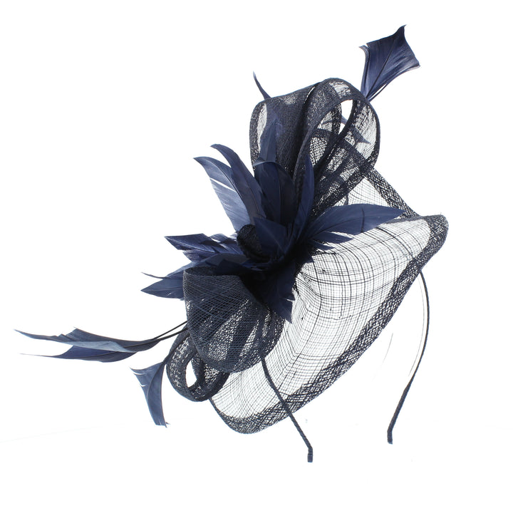 Navy Blue Carnation Headband Fascinator, from Elegance Boardmans